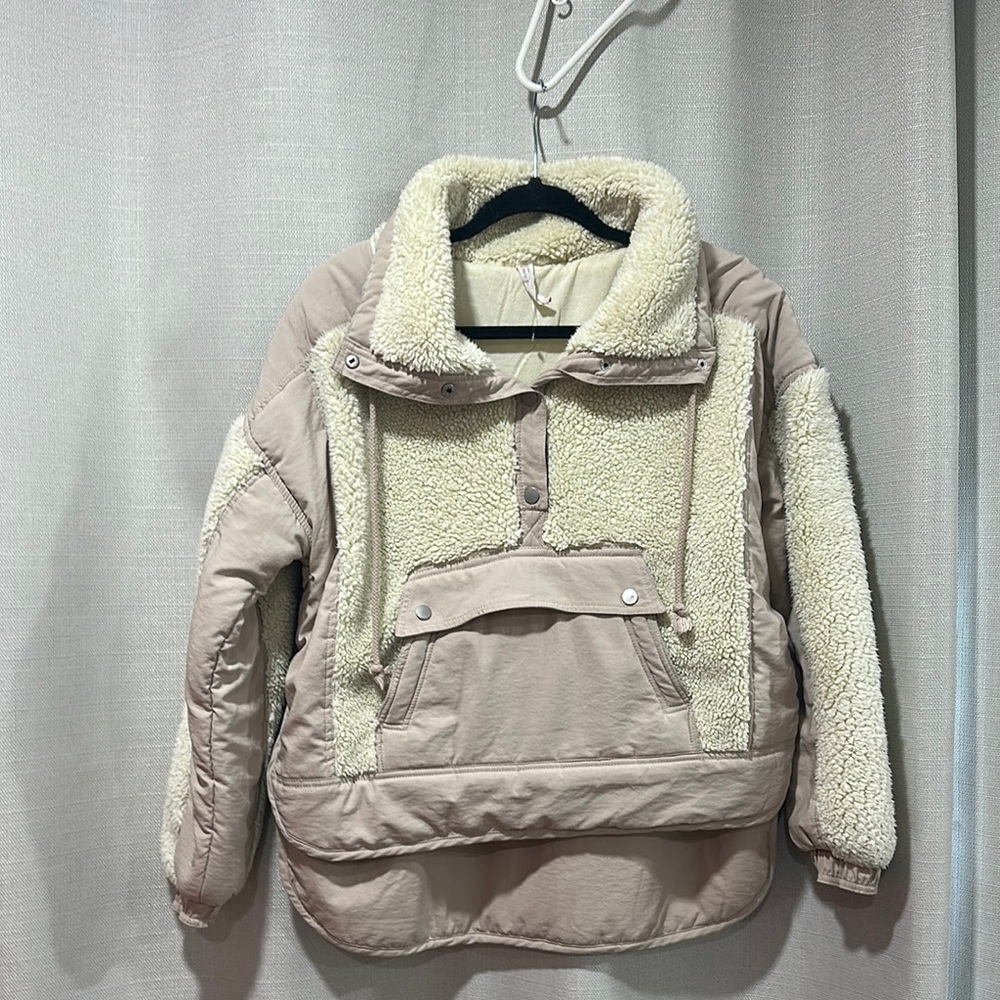 Women's Beige Sherpa Jacket